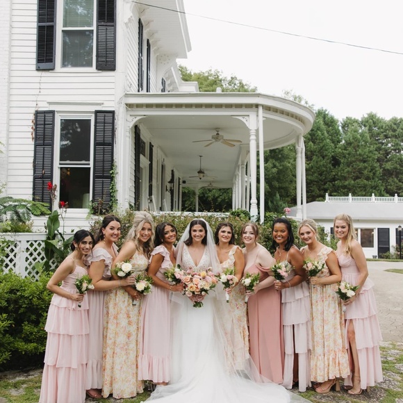 Birdy Grey Lola Chiffon Dress - Blush Pink Sz S - Picture 5 of 5